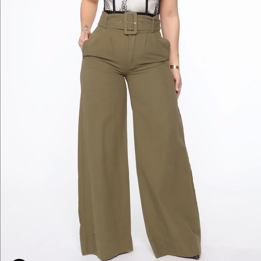 Brunch Club Wide Leg Pant - Olive